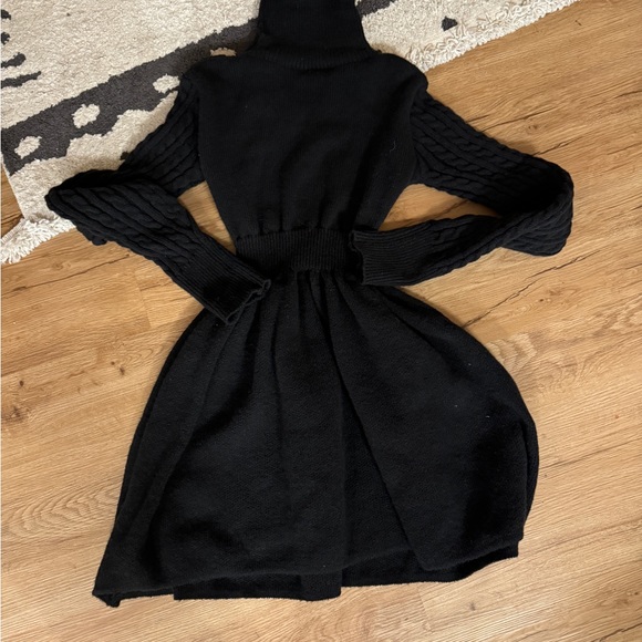 Shein size small US 4 cable knit long sleeve turtle neck cinch waist dress - Picture 3 of 4